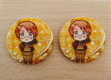 헤타리아 미국 애니복권 캔뱃지 2개 세트