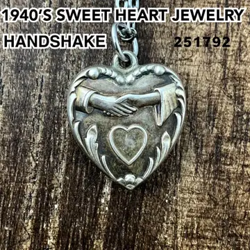 스위트하트 주얼리 핸드셰이크 실버 빈티지 목걸이