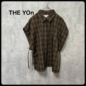 THE YOn 드로스트 커프스 프렌치 슬리브 체크 셔츠