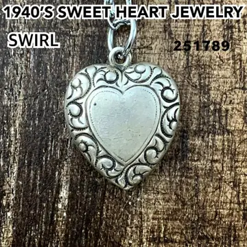 스위트하트 주얼리 SWIRL 소용돌이 실버 빈티지 목걸이 NAVY