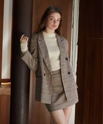 아심 ACYM 체크 테일러드 자켓