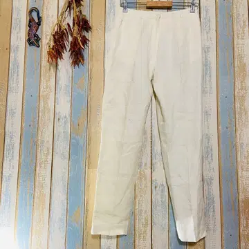 [ Laura Ashley ] 팬츠 린넨 100% 슬랙스 내추럴 L