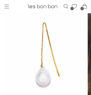 les bon bon blanc single pierced 펄 귀걸이