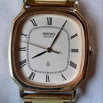 SEIKO 샤리오 남성용 쿼츠 손목시계 골드 빈티지