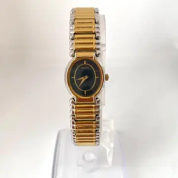 SEIKO 여성용 손목시계 오벌 블랙 다이얼 골드