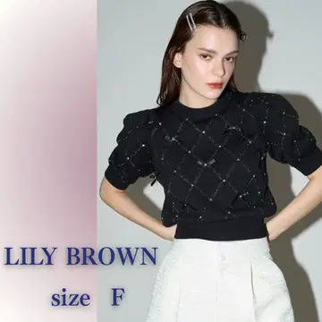 LILY BROWN 비쥬 리본 니트탑