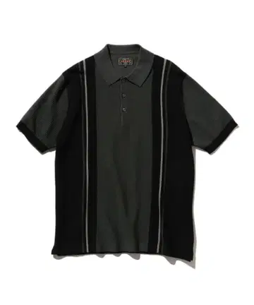 BEAMS 스트라이프 피케 셔츠 M 사이즈 그레이/블랙