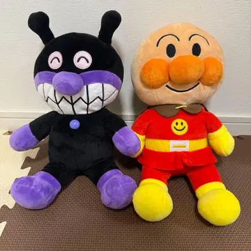 [ 새상품급 ] 호빵맨 세균맨 세트 후와린 스마일 봉제 인형 M