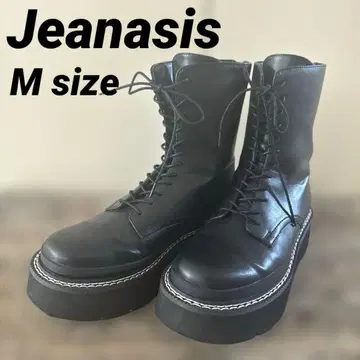 jeanasis 지나시스 레이스업 부츠 통굽 부츠