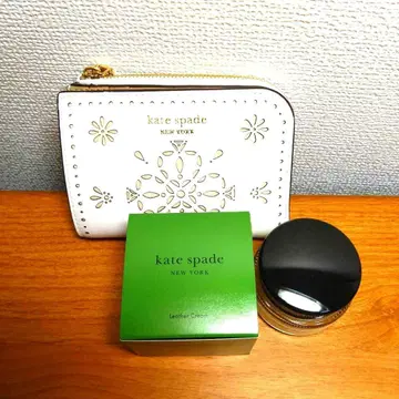 케이트 스페이드 2단 접이식 지갑 & 가죽 크림
