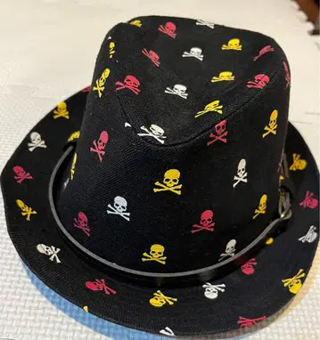 스컬 패턴 중절모 (미사용)