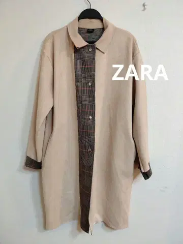 ZARA 스웨이드풍 롱 코트 트렌치코트 빅 사이즈