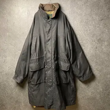 빈티지 모즈 코트 맥시 길이 블랙 무지 라이너 포함 구제 의류