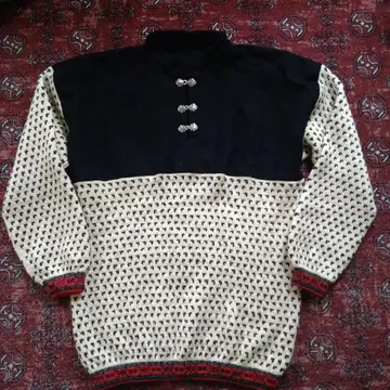 빈티지 티롤리안 니트 버드 아이 니트 스웨터