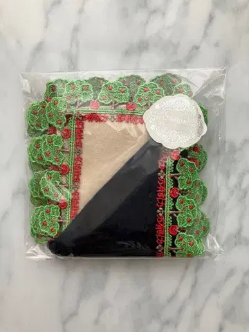 치카자와 레이스 손수건 만유인력 네이비 베이지 2장