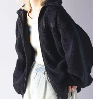 Java 콜라보 볼륨 더블 지퍼 오버 사이즈 보아 블루종