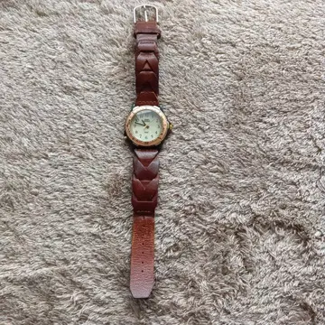 TIMEX INDIGLO 브라운 가죽 손목시계 배터리 방전 중