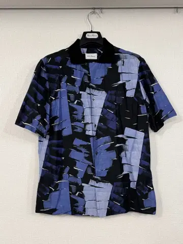 Salvatore Ferragamo 반팔 셔츠 추상 패턴