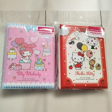 산리오 헬로키티 마이멜로디 스티커 바인더 2권 세트 씰북