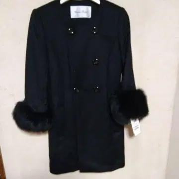 Biancheria 블랙 더블 브레스트 코트 M