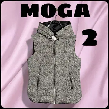 MOGA 후드 부착 트위드풍 다운 베스트 사이즈 2