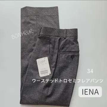 IENA 우스 테드 트로 세미 플레어 팬츠