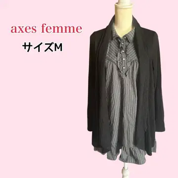 axes femme 레이어드 스타일 레이스 원피스 튜닉 M 프릴