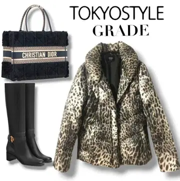 [ 세탁 가능 ] 도쿄 스타일 GRADE*레오파드 무늬 다운 자켓