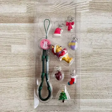 [ 미사용 ] 도쿄 디즈니랜드 푸우 크리스마스 스트랩 레어