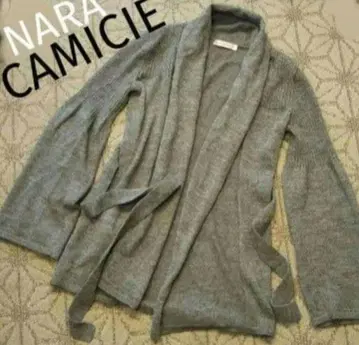 나라 까미체 알파카 혼방 A라인 소매 포근하고 따뜻한 가디건