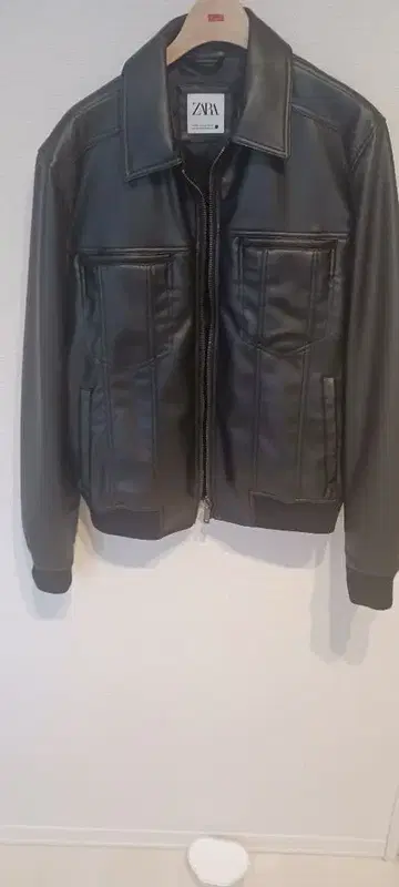 주말 가격 인하 ZARA 남성용 블랙 가죽 자켓 XL 미사용