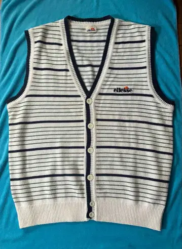 남성용 ellesse 스트라이프 슬리브리스 베스트 L