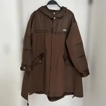 CUBE SUGAR 후드 부착 브라운 모즈 코트 M