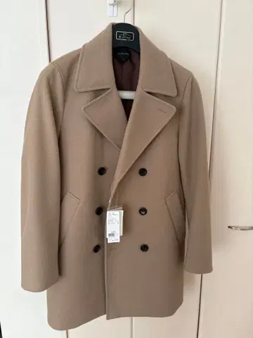 GLOBAL WORK 더블 브레스트 피 코트 S 베이지
