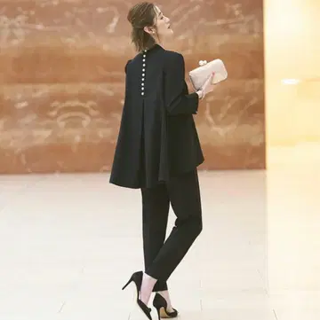 새상품 네이비 버튼 팬츠 셋업 M 사이즈