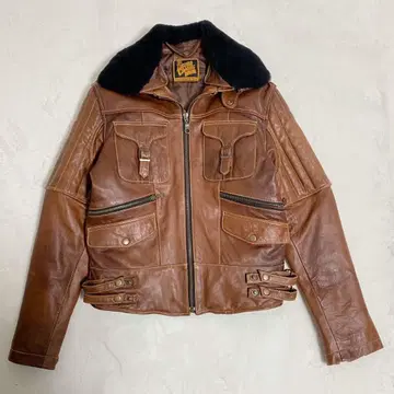 DEGNER 데그너 가죽 자켓 라이더 천연 가죽 빈티지 옷깃 보아