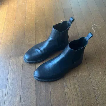 블랙 사이드 고어 부츠 가죽