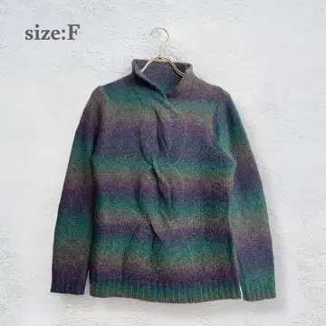 니트 스웨터 케이블 짜임 스키퍼 멀티 컬러 모헤어 혼방 긴팔 가을/겨울