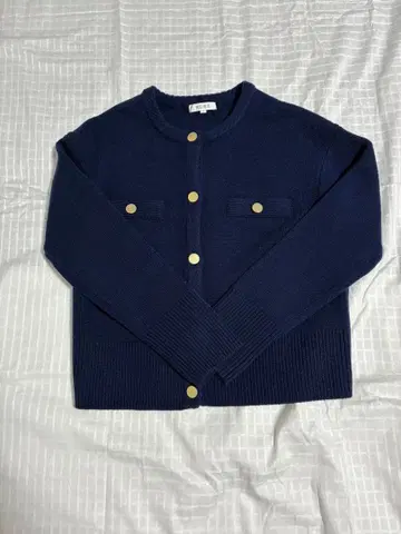 PLST 네이비 버튼 가디건 S