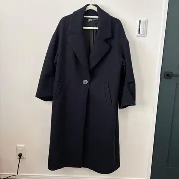ZARA 다크 네이비 오버 사이즈 롱 코트