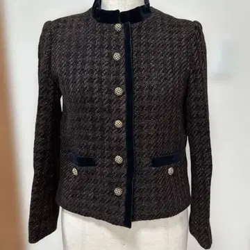 레리안 노카라 자켓 라메 트위드 포멀하게도