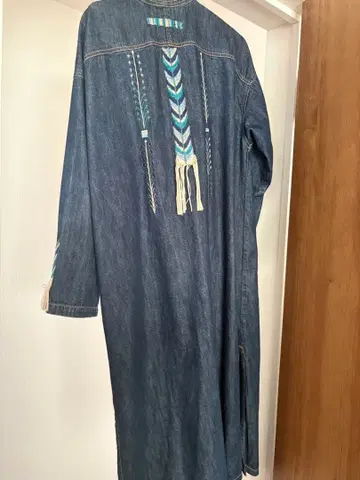 티티카카 자수 데님 롱 자켓