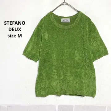 STEFANO DEUX 반팔 스웨터 일본제 몰 니트 그린 i586