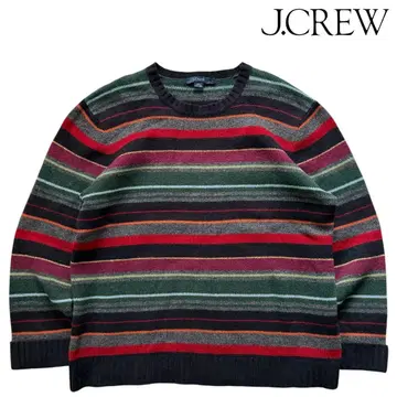 [ J.Crew ] 멀티 보더 미들 게이지 크루넥 스웨터