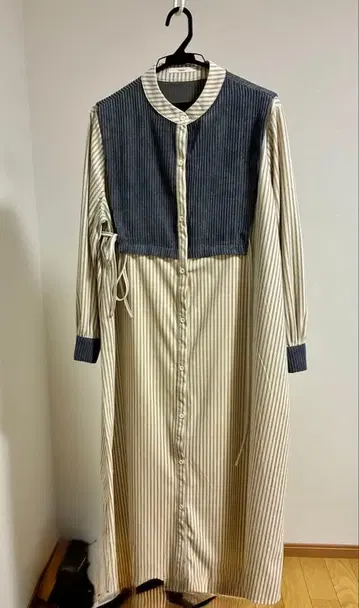 Ciapanic 스트라이프 셔츠 원피스 긴팔