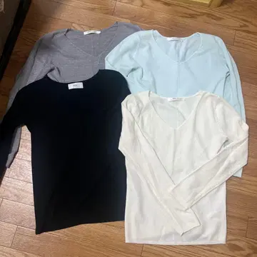 아즈르 V넥 니트 4종 색상 변경