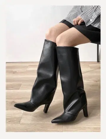 새상품급 마미안 mamian 와이드 샤프트 롱 부츠 블랙 M