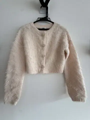 SNIDEL 비쥬 리본 가디건 핑크