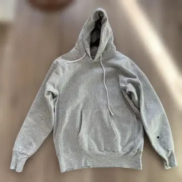 그레이 후드 부착 후드티 챔피온