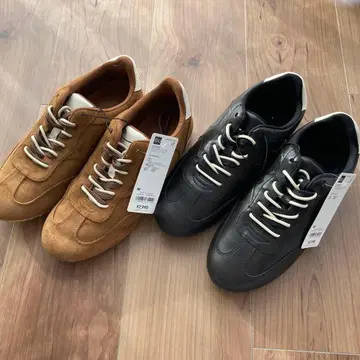 GU 지유 더블 슈레이스 플랫 스니커즈 미사용 새상품